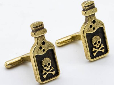 Skull Poison Bottle Cufflinks