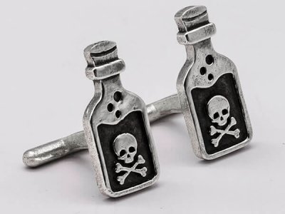 Skull Poison Bottle Cufflinks