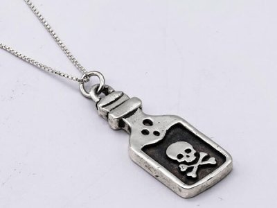 Skull Poison bottle Necklace