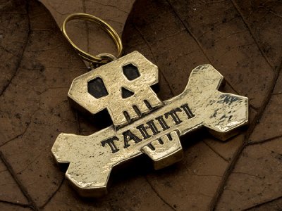 skull  pet id tag