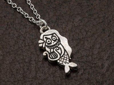 evil mermaid silver necklace