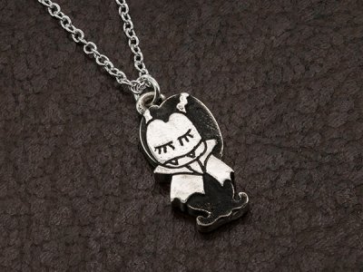 vampire girl silver necklace