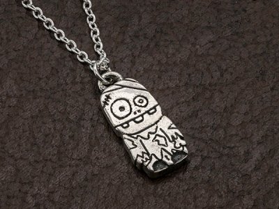 zombie silver necklace