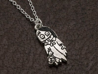 zombie girl silver necklace