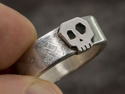 skull ring sterling silver